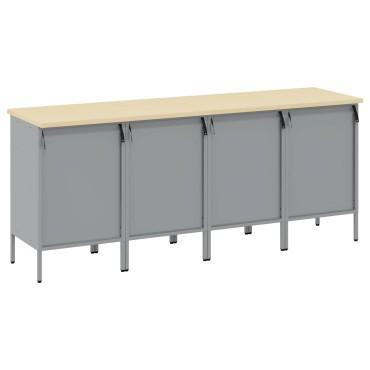 vidaXL Ντουλάπα Εργασίας 4 τμχ. Μαύρο και Γκρι 200 x 55 x 85 εκ