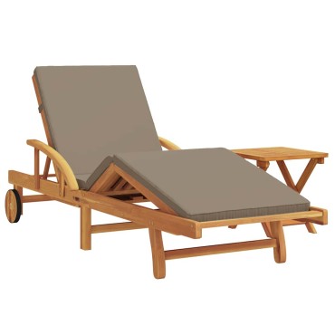 vidaXL Ξαπλώστρα 2 τεμ. Στερεό Ξύλο Ακακίας Taupe 200x67x84cm