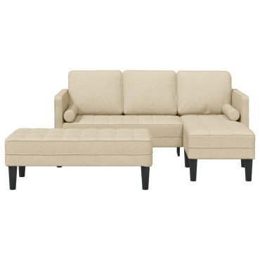 vidaXL Σετ Καναπέ 2 τεμ. Κρεμ Πολυεστέρας 173x131x67cm  Διθέσιος