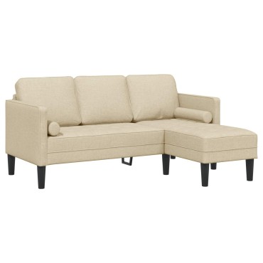 vidaXL Σετ Καναπέ 2 τεμ. Κρεμ Πολυεστέρας 173x131x67cm  Διθέσιος