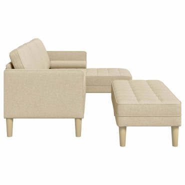 vidaXL Σετ Καναπέ 2 τεμ. Κρεμ Πολυεστέρας 173x131x67cm  Διθέσιος