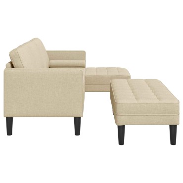 vidaXL Σετ Καναπέ 2 τεμ. Κρεμ Πολυεστέρας 173x131x67cm  Διθέσιος