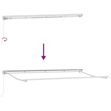 vidaXL Αναδιπλούμενη τέντα Μπλε και άσπρο 400 x 200 cm