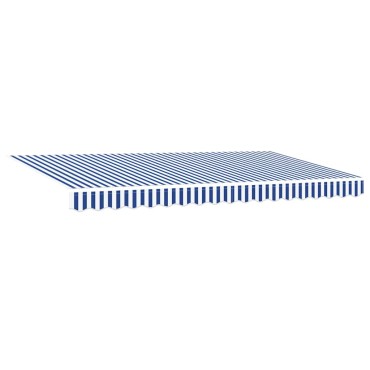 vidaXL Αναδιπλούμενη τέντα Μπλε και άσπρο 400 x 200 cm