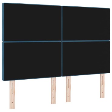 vidaXL Κεφαλάρι Σκούρο Μπλε Βελούδο 144x7x128cm 1 τεμ.