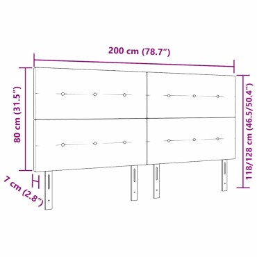 vidaXL Ρυθμιζόμενη Κρεβατοκεφαλή Taupe ύφασμα 200x7x128cm