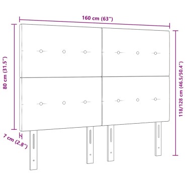 vidaXL LED κεφαλάρι με LED ταινίες φωτός Ροζ Βελούδο 160x7x128cm