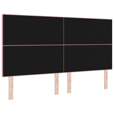 vidaXL LED κεφαλάρι με LED ταινίες φωτός Ροζ Βελούδο 180x7x128cm