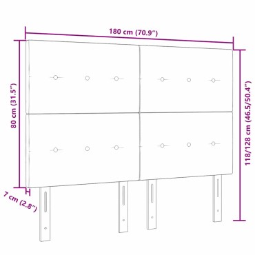 vidaXL LED κεφαλάρι με LED ταινίες φωτός Ροζ Βελούδο 180x7x128cm