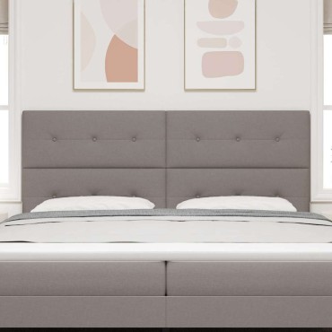 vidaXL LED κεφαλάρι Taupe ύφασμα 200x7x128cm