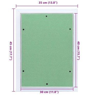 vidaXL Πάνελ Πρόσβασης Πράσινο και Ασημί 35 x 45 εκ
