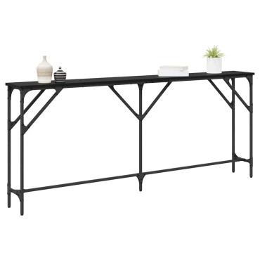 vidaXL Τραπέζι κονσόλας Μαύρη δρυς 180x23x75cm 1 τεμ.