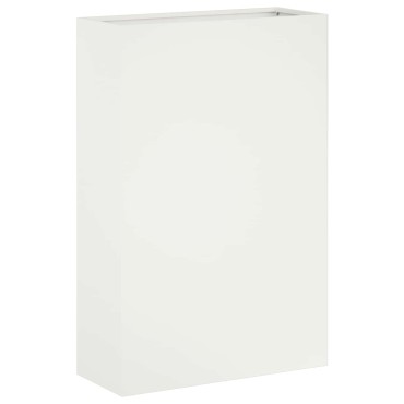 vidaXL Γλάστρα Κήπου Λευκό 50 x 20 x 75 εκ. Ψυχρής έλασης χάλυβας