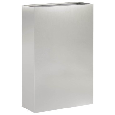 vidaXL Γλάστρα Κήπου Ασημί 50 x 20 x 75 εκ. Ανοξείδωτο Ατσάλι