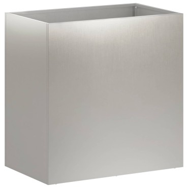 vidaXL Γλάστρα Κήπου Ασημί 50 x 30 x 40 εκ. Ανοξείδωτο Ατσάλι