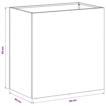 vidaXL Γλάστρα Κήπου 2 τμχ. Ασημί 50 x 30 x 50 cm Ανοξείδωτο Ατσάλι