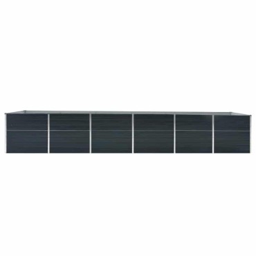 vidaXL Ζαρντινιέρα Υπερυψωμένη Ανθρακί 480x80x77 εκ. Γαλβαν. Χάλυβας