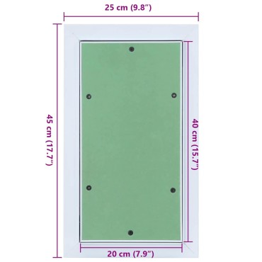 vidaXL Πάνελ Πρόσβασης Πράσινο και Ασημί 25 x 45 εκ