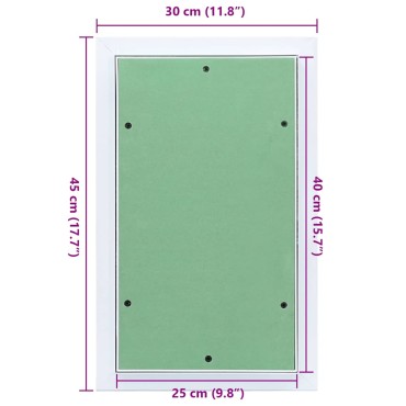 vidaXL Πάνελ Πρόσβασης Πράσινο και Ασημί 30 x 45 εκ