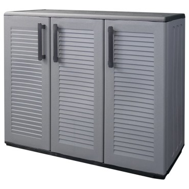 vidaXL Ντουλάπι Αποθήκ. Κήπου Γκρι/Μαύρο 102x37x84cm Πολυπροπυλένιο 1 τεμ.