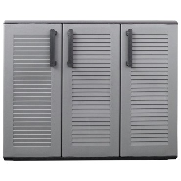 vidaXL Ντουλάπι Αποθήκ. Κήπου Γκρι/Μαύρο 102x37x84cm Πολυπροπυλένιο 1 τεμ.