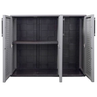 vidaXL Ντουλάπι Αποθήκ. Κήπου Γκρι/Μαύρο 102x37x84cm Πολυπροπυλένιο 1 τεμ.