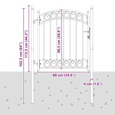 vidaXL Πόρτες περίφραξης EMMEN 104 x 98,5 cm Κλειδώσιμο