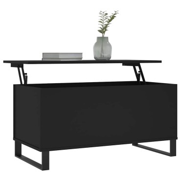 vidaXL Τραπεζάκι Σαλονιού Μαύρο 90x44,5x45cm Επεξεργασμένο Ξύλο 1 τεμ.