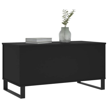 vidaXL Τραπεζάκι Σαλονιού Μαύρο 90x44,5x45cm Επεξεργασμένο Ξύλο 1 τεμ.