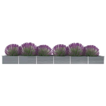 vidaXL Ζαρντινιέρα Υπερυψωμένη Γκρι 600x80x45 εκ. Γαλβαν. Χάλυβας