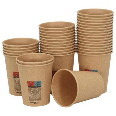 vidaXL Χάρτινα κύπελλα καφέ 1000 τεμάχια 8oz 200ml καφέ