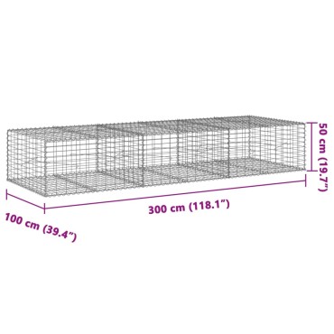 vidaXL Συρματοκιβώτιο με Κάλυμμα 300x100x50εκ. από Γαλβανισμένο Χάλυβα
