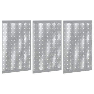 vidaXL Πάνελ Τοίχου Εργαλείων 3 τμχ. Γκρι 150 x 1 x 80 εκ