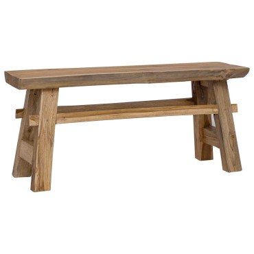 vidaXL παγκάκι Φυσικό 100x29x43,5cm Στερεό Ξύλο Τίκ