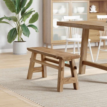 vidaXL παγκάκι Φυσικό 100x29x43,5cm Στερεό Ξύλο Τίκ