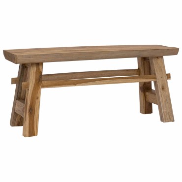 vidaXL παγκάκι Φυσικό 100x29x43,5cm Στερεό Ξύλο Τίκ
