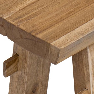 vidaXL παγκάκι Φυσικό 100x29x43,5cm Στερεό Ξύλο Τίκ