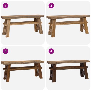 vidaXL παγκάκι Φυσικό 100x29x43,5cm Στερεό Ξύλο Τίκ