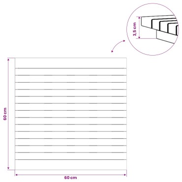 vidaXL Καπάκι τραπεζιού 60x60x3,5cm τετράγωνο Στερεό Ξύλο Τίκ