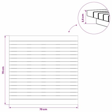 vidaXL Καπάκι τραπεζιού 70x70x3,5cm τετράγωνο Στερεό Ξύλο Τίκ
