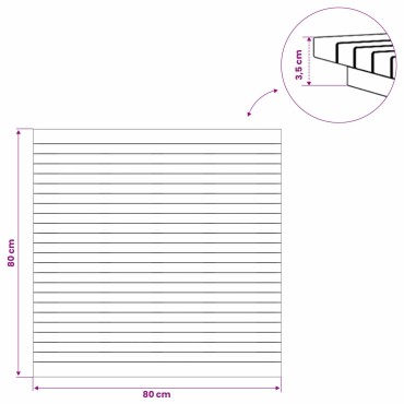 vidaXL Καπάκι τραπεζιού 80x80x3,5cm τετράγωνο Στερεό Ξύλο Τίκ