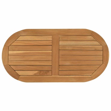 vidaXL Καπάκι τραπεζιού 80x40x2,5cm Ωοειδής Στερεό Ξύλο Τίκ