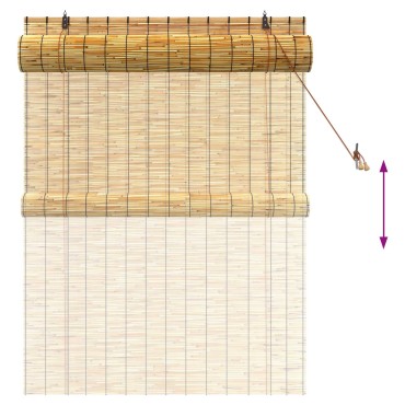 vidaXL Ρόλερ (στόρι) Φυσικό 120 x 160 cm Καλάμι