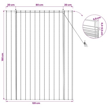 vidaXL Ρόλερ (στόρι) Φυσικό 120 x 160 cm Καλάμι