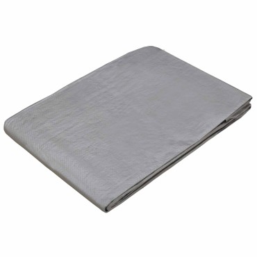 vidaXL Τεντόπανα με Θηλιές Ανοιχτό γκρι 6 x 8 μ 90 gsm PE