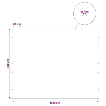 vidaXL Τεντόπανα με Θηλιές Ανοιχτό γκρι 8 x 10 μ 90 γρ PE
