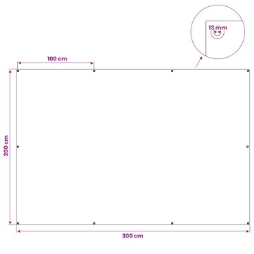 vidaXL Τεντόπανα με Θηλιές Ανοιχτό γκρι 2 x 3 μ 180 gsm PE