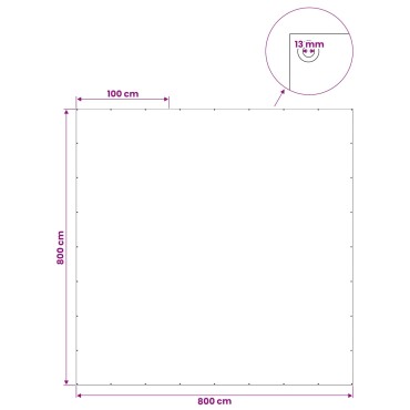vidaXL Τεντόπανα με Θηλιές Ανοιχτό γκρι 8 x 8 μ 180 γρ PE