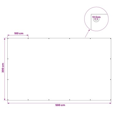 vidaXL Τεντόπανα με Θηλιές Ανοιχτό γκρι 3 x 5 μ 260 γρ PE
