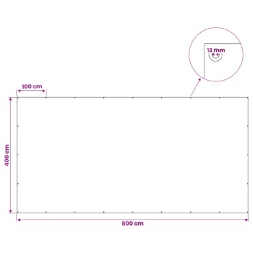 vidaXL Τεντόπανα με Θηλιές Ανοιχτό γκρι 4 x 8 μ 260 γρ PE